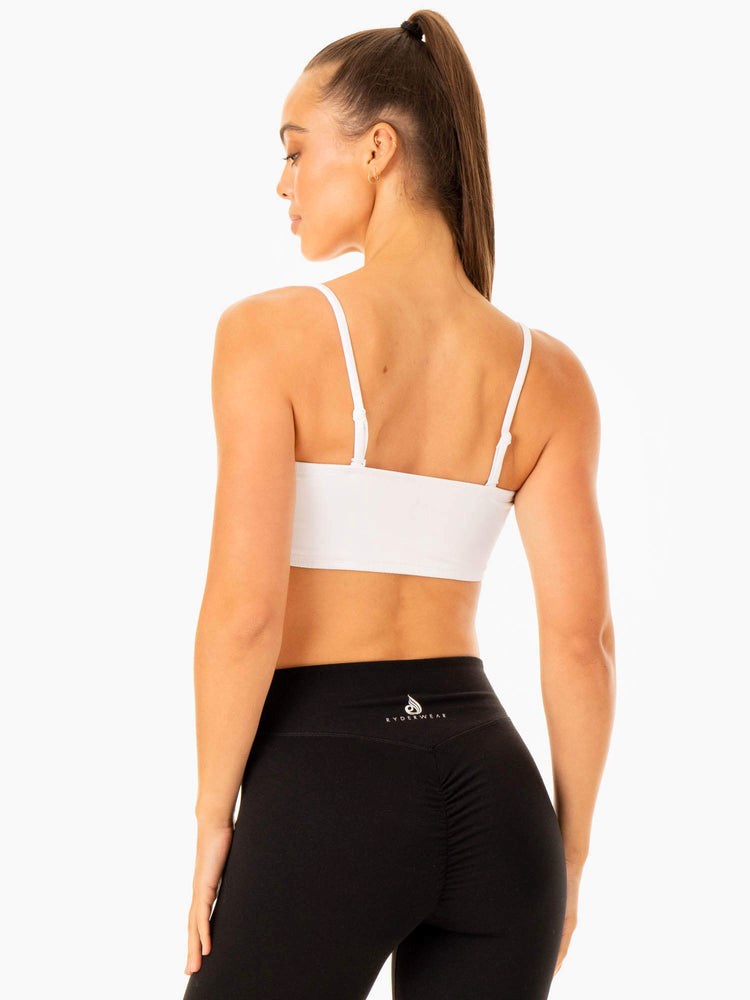 Ryderwear Convertible Bandeau Sports Bra Bílé | LBRX-98475