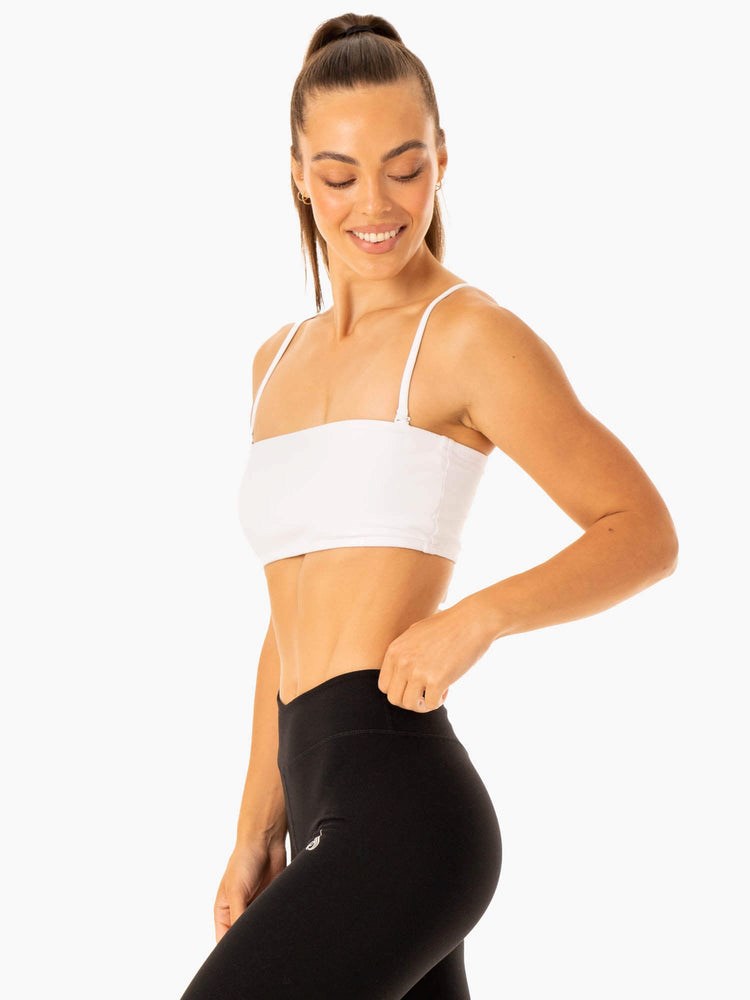 Ryderwear Convertible Bandeau Sports Bra Bílé | LBRX-98475