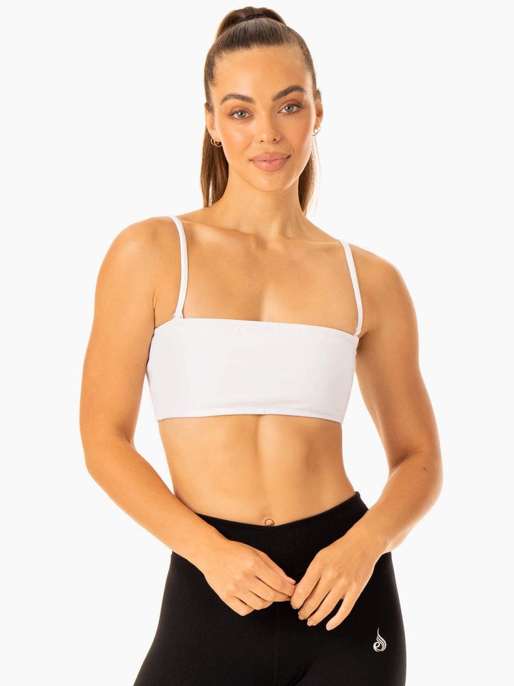 Ryderwear Convertible Bandeau Sports Bra Bílé | LBRX-98475