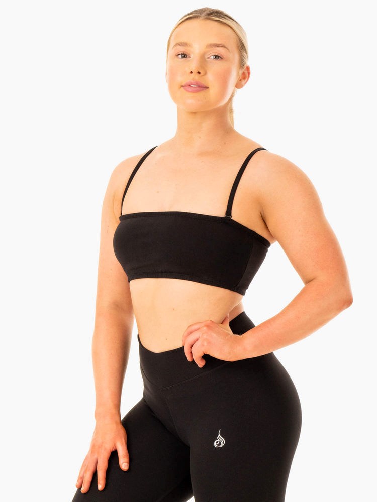 Ryderwear Convertible Bandeau Sports Bra Černé | SOLG-60815