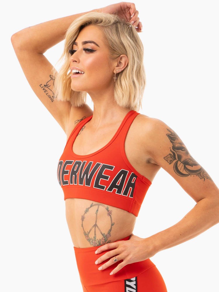 Ryderwear Courtside Sports Bra Oranžové Červené | WNRQ-28179