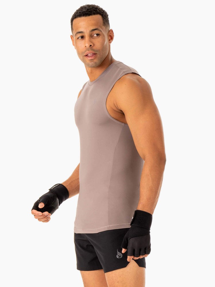 Ryderwear Division Base Layer Tank Taupe | VUTX-14326