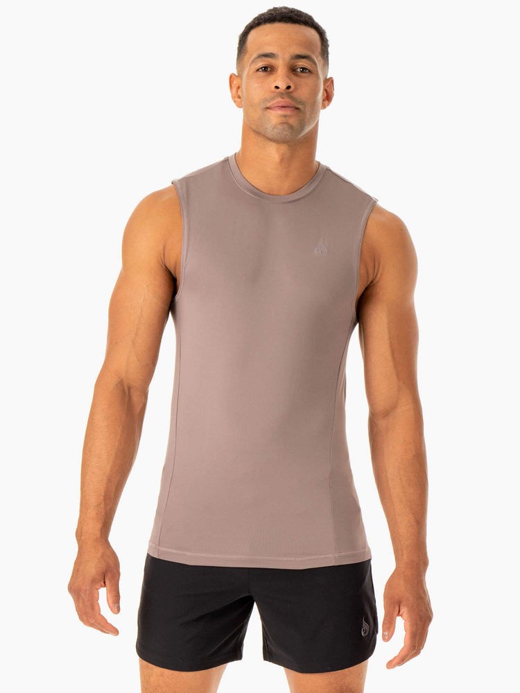 Ryderwear Division Base Layer Tank Taupe | VUTX-14326