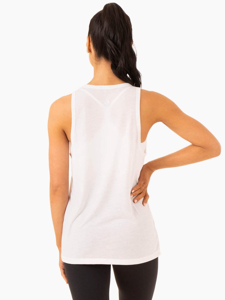 Ryderwear Ease Relaxed Tank Bílé | RFIK-12450