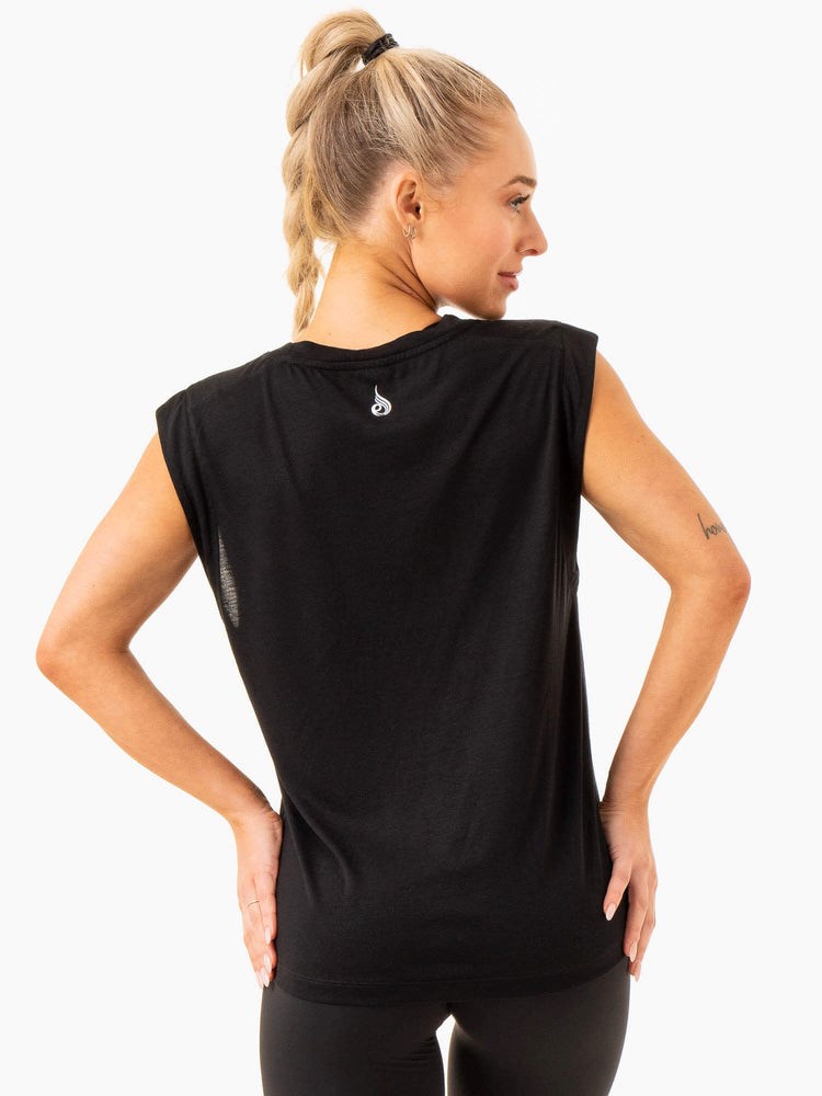 Ryderwear Element Široké Cut Tank Černé | QWPB-62093