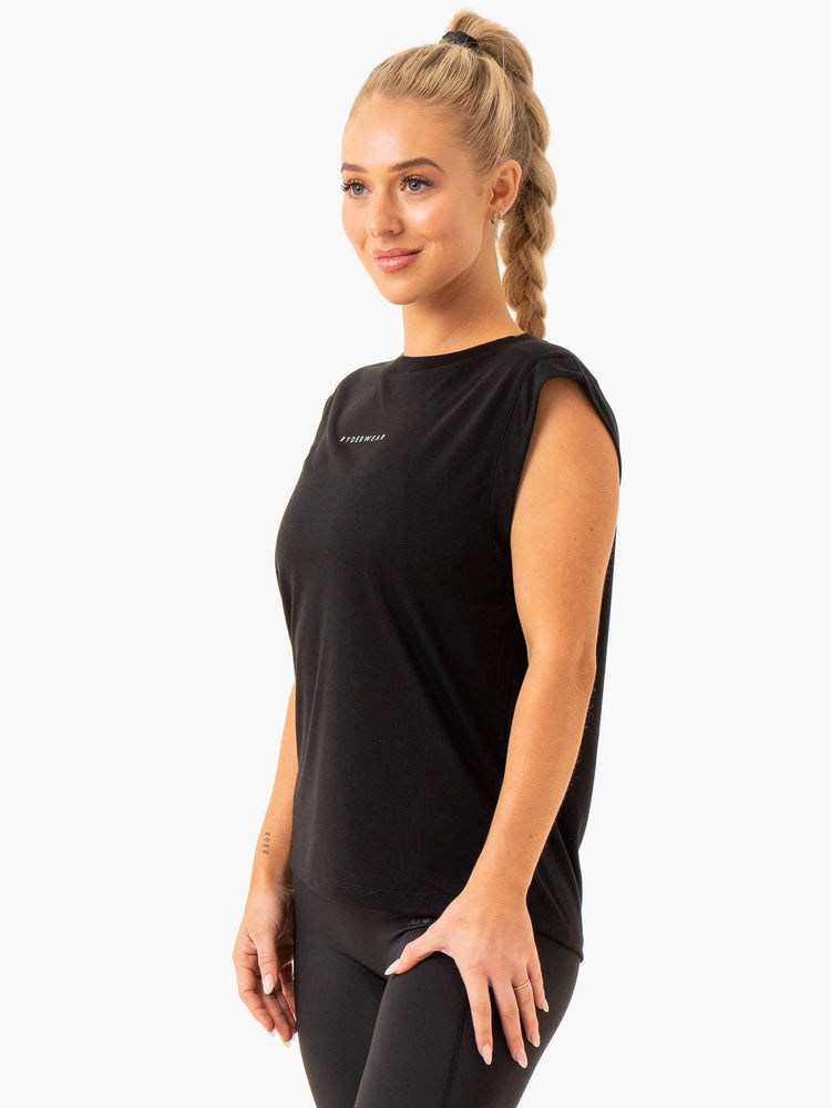 Ryderwear Element Široké Cut Tank Černé | QWPB-62093