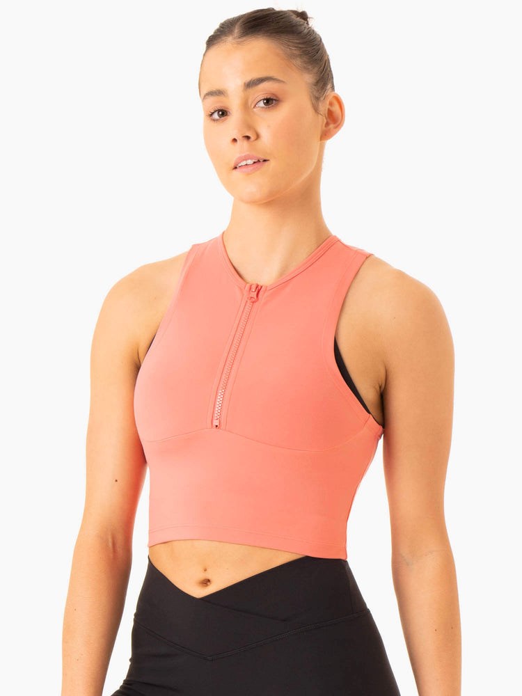 Ryderwear Embody Zip Up Crop Růžové Růžové | FSQP-21083