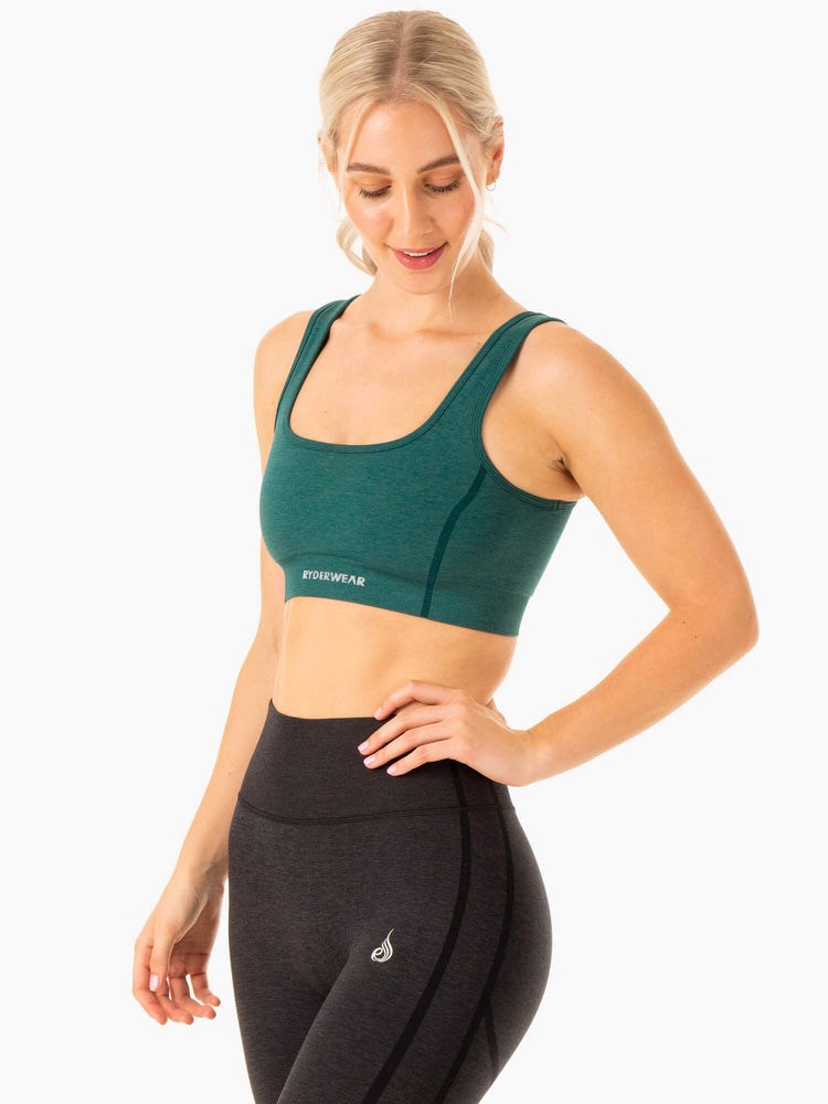 Ryderwear Enhance Seamless Sports Bra Teal | HMRX-42601