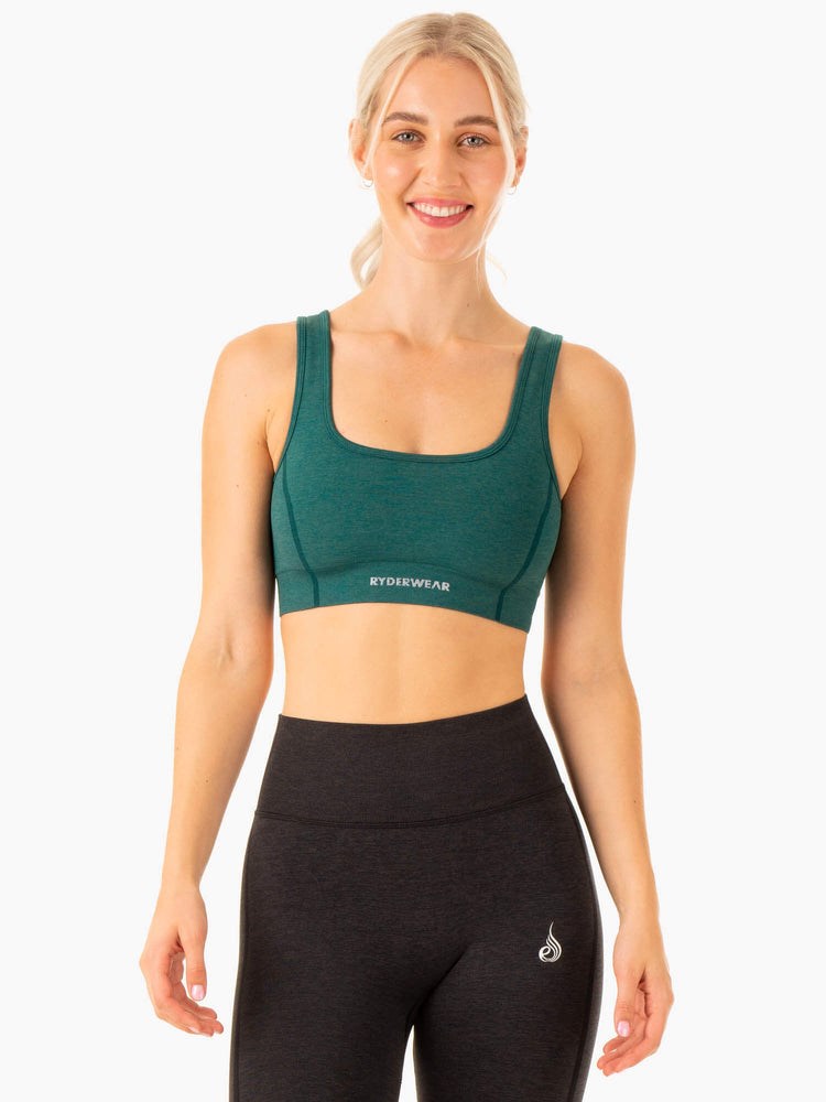 Ryderwear Enhance Seamless Sports Bra Teal | HMRX-42601