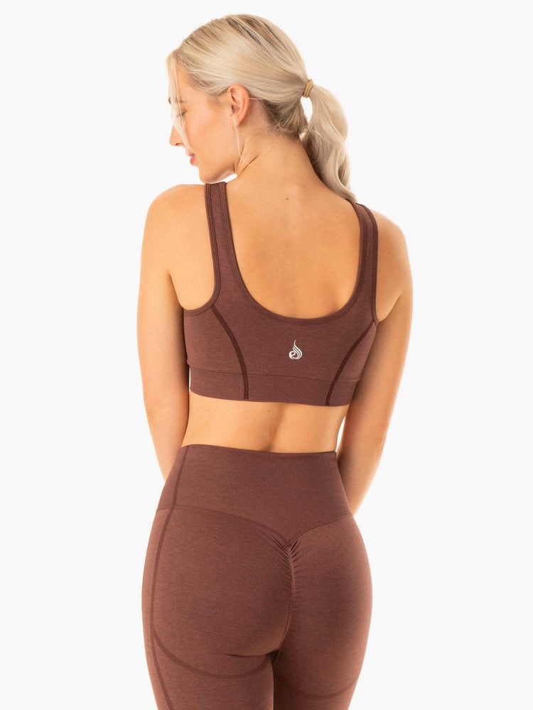 Ryderwear Enhance Seamless Sports Bra Čokolády | WORD-05739