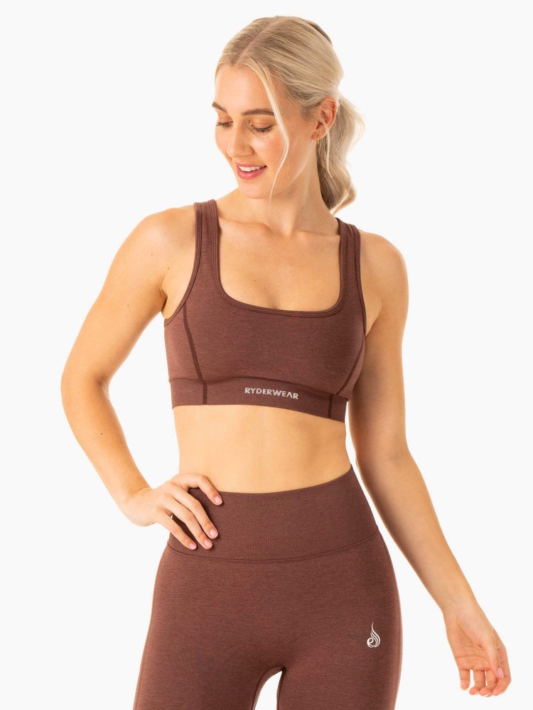 Ryderwear Enhance Seamless Sports Bra Čokolády | WORD-05739