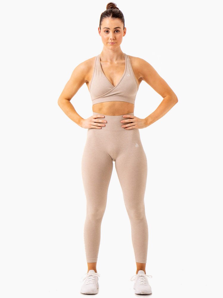 Ryderwear Essential Seamless Leggings Sand Marl | RGLN-80562