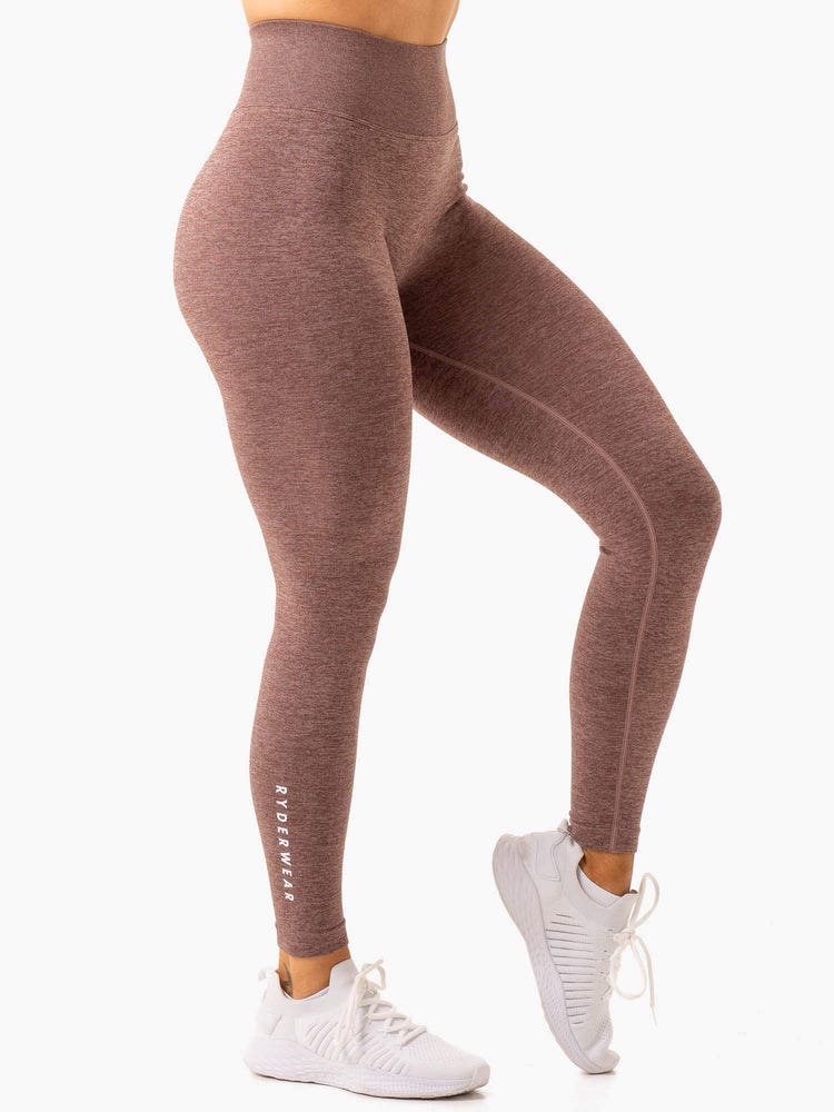 Ryderwear Essential Seamless Leggings Čokolády | JUMN-49158