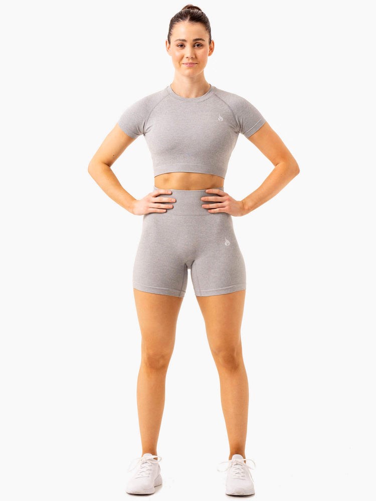 Ryderwear Essential Seamless Tee Světle Šedé | MLNJ-05341