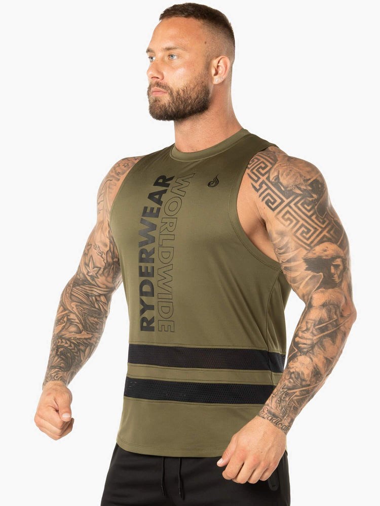 Ryderwear Evo Mesh Baller Tank Hnědožlutý | TCMZ-08162