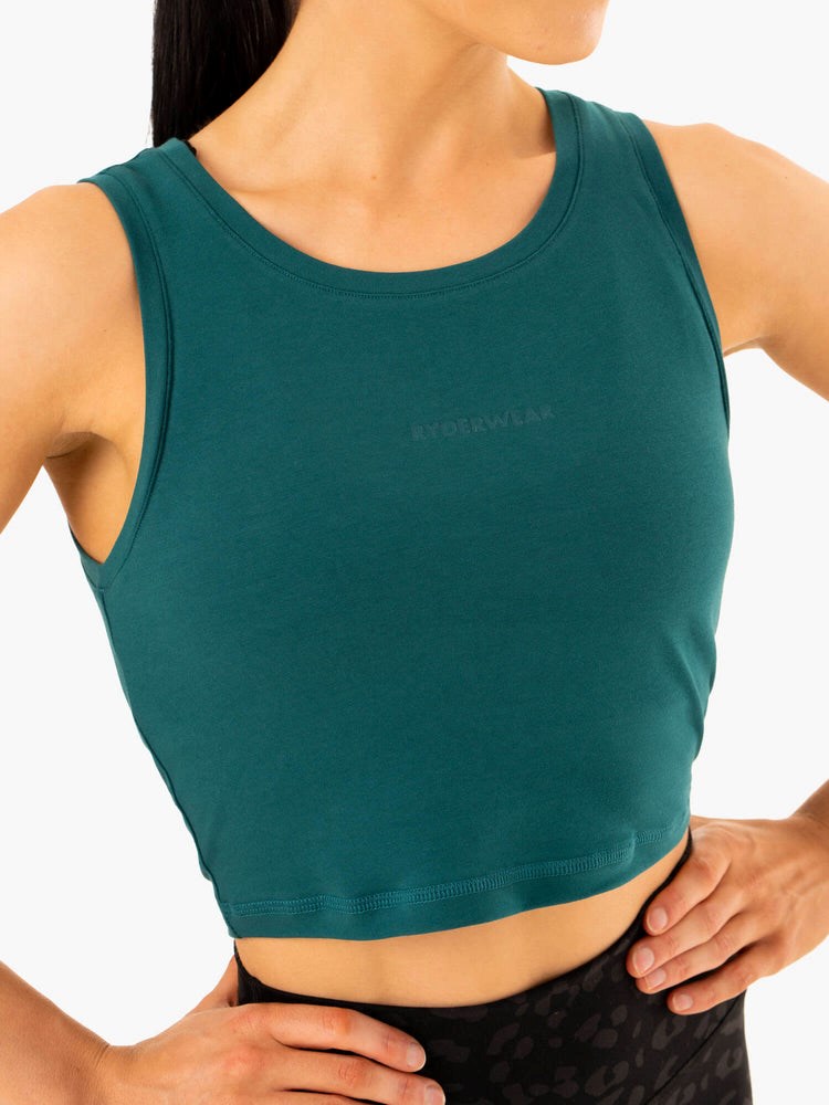 Ryderwear Evolution Bavlněné Tank Teal | PBOI-91427