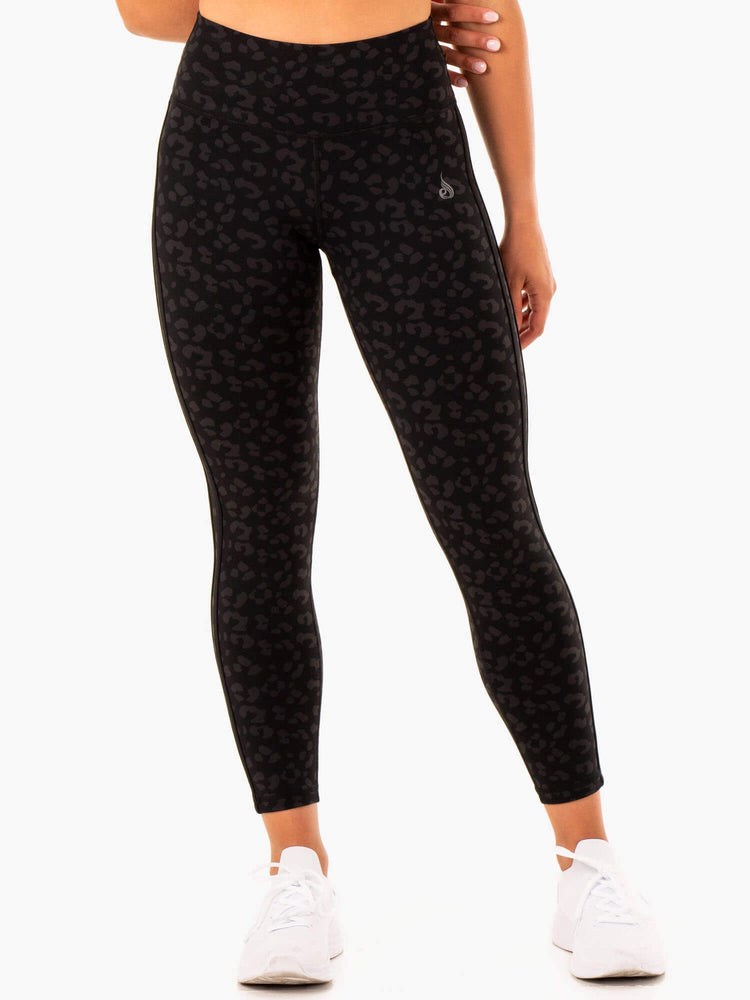 Ryderwear Evolution High Waisted Scrunch Leggings Černé Leopard | CVFW-50164