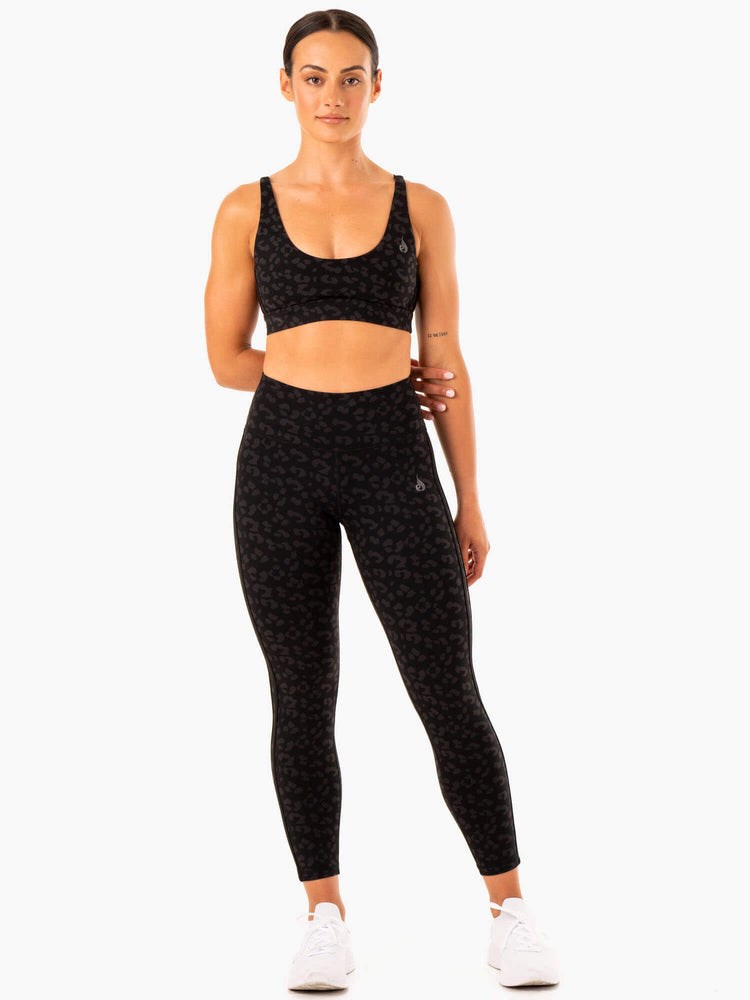 Ryderwear Evolution High Waisted Scrunch Leggings Černé Leopard | CVFW-50164