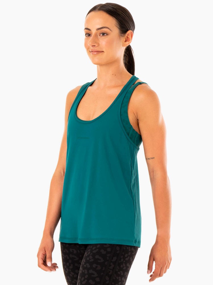 Ryderwear Evolution Racer Back Tank Teal | HUSR-38906