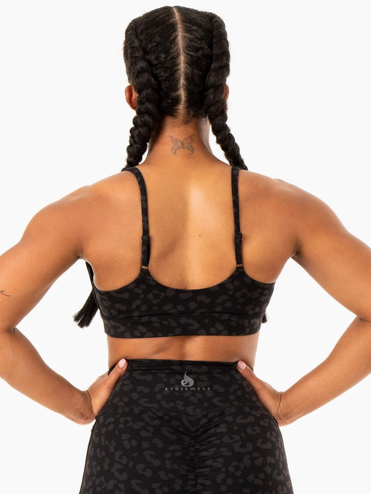 Ryderwear Evolution Sports Bra Černé Leopard | EPKM-54189