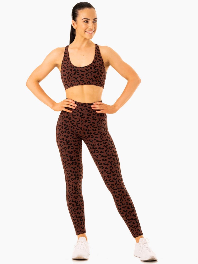 Ryderwear Evolution Sports Bra Čokolády Leopard | SMHJ-51928