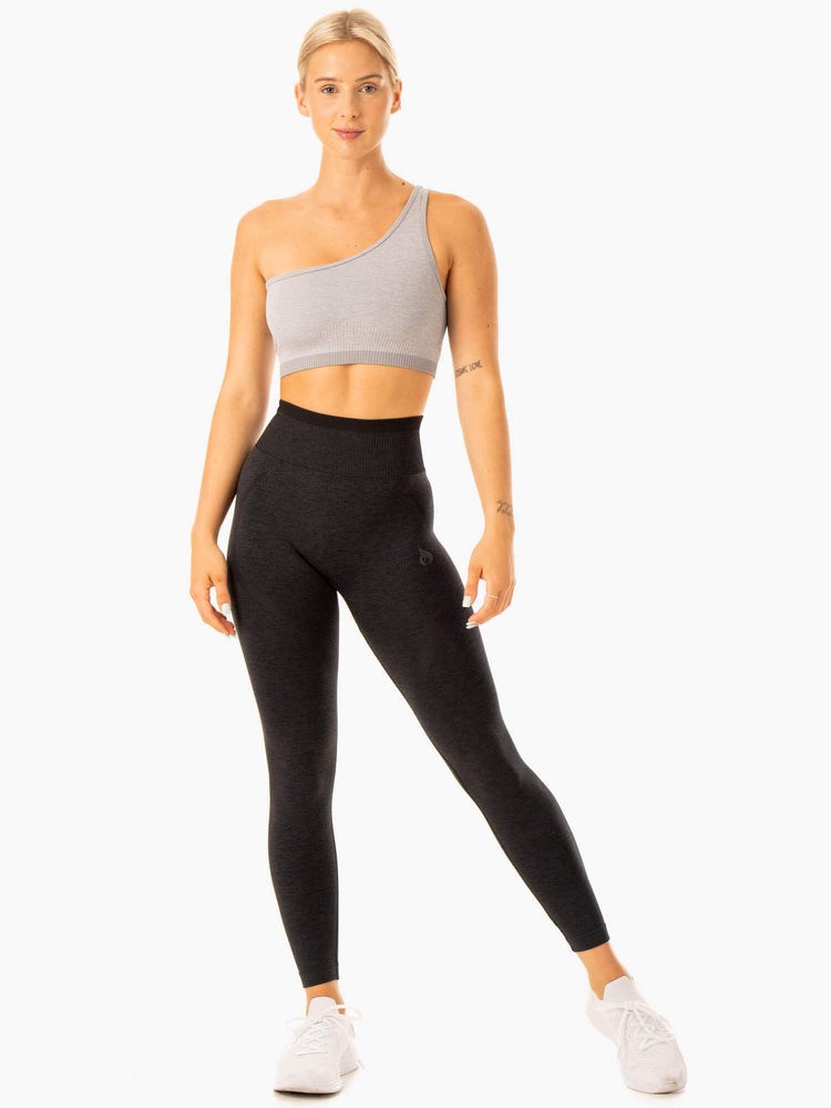 Ryderwear Excel Seamless One Shoulder Sports Bra Šedé | BUVT-82075