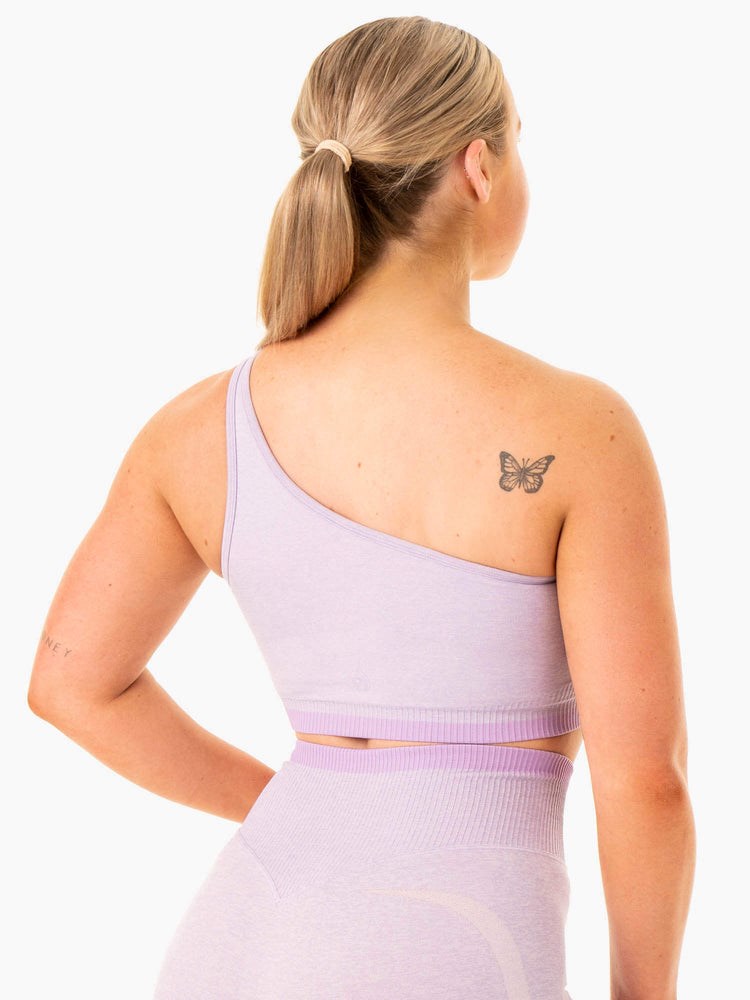 Ryderwear Excel Seamless One Shoulder Sports Bra Levandule | OYHV-92567