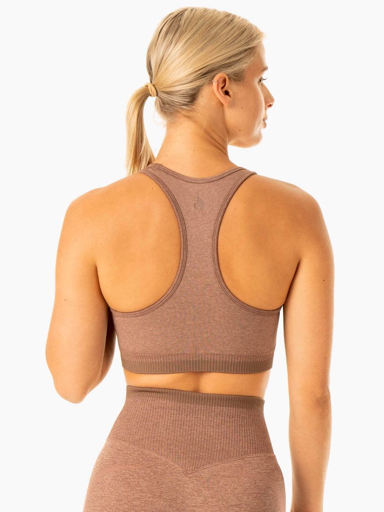 Ryderwear Excel Seamless Sports Bra Mocha Marl | DEKQ-26940