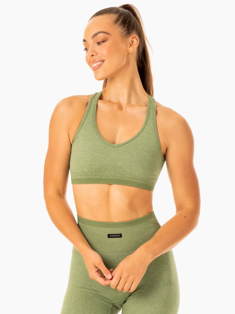 Ryderwear Excel Seamless Sports Bra Zelene | ENWZ-91653