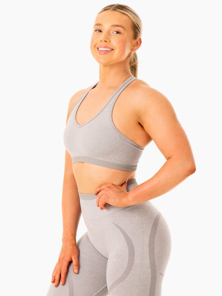 Ryderwear Excel Seamless Sports Bra Šedé | MZPF-73681