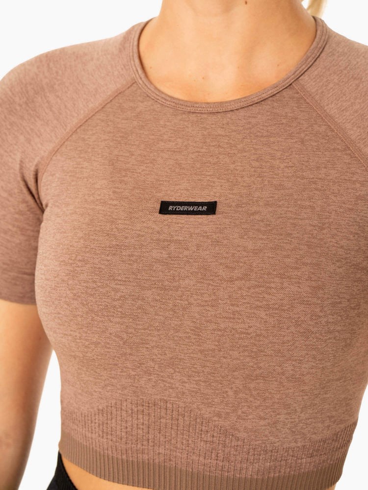 Ryderwear Excel Seamless T-Shirt Mocha Marl | QDJZ-30518