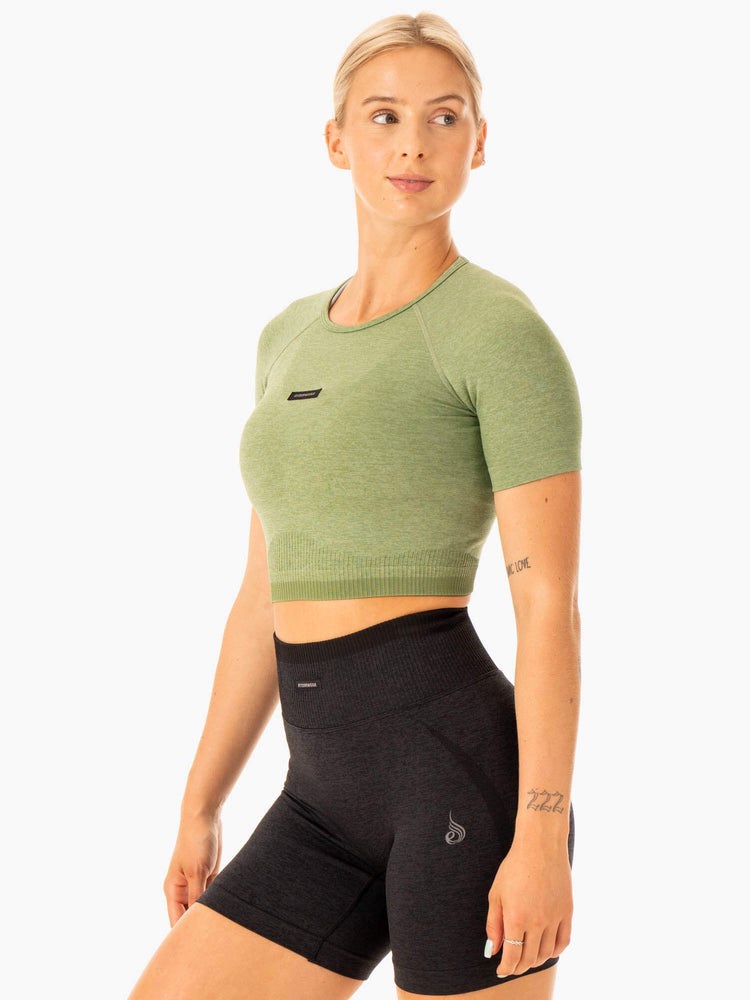 Ryderwear Excel Seamless T-Shirt Zelene | XNWL-94103