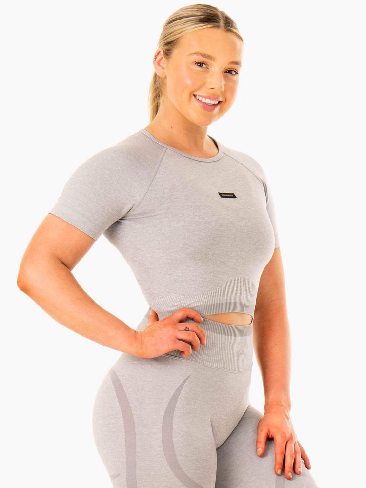 Ryderwear Excel Seamless T-Shirt Šedé | QNSB-75093