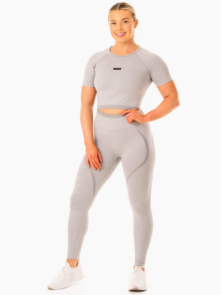 Ryderwear Excel Seamless T-Shirt Šedé | QNSB-75093