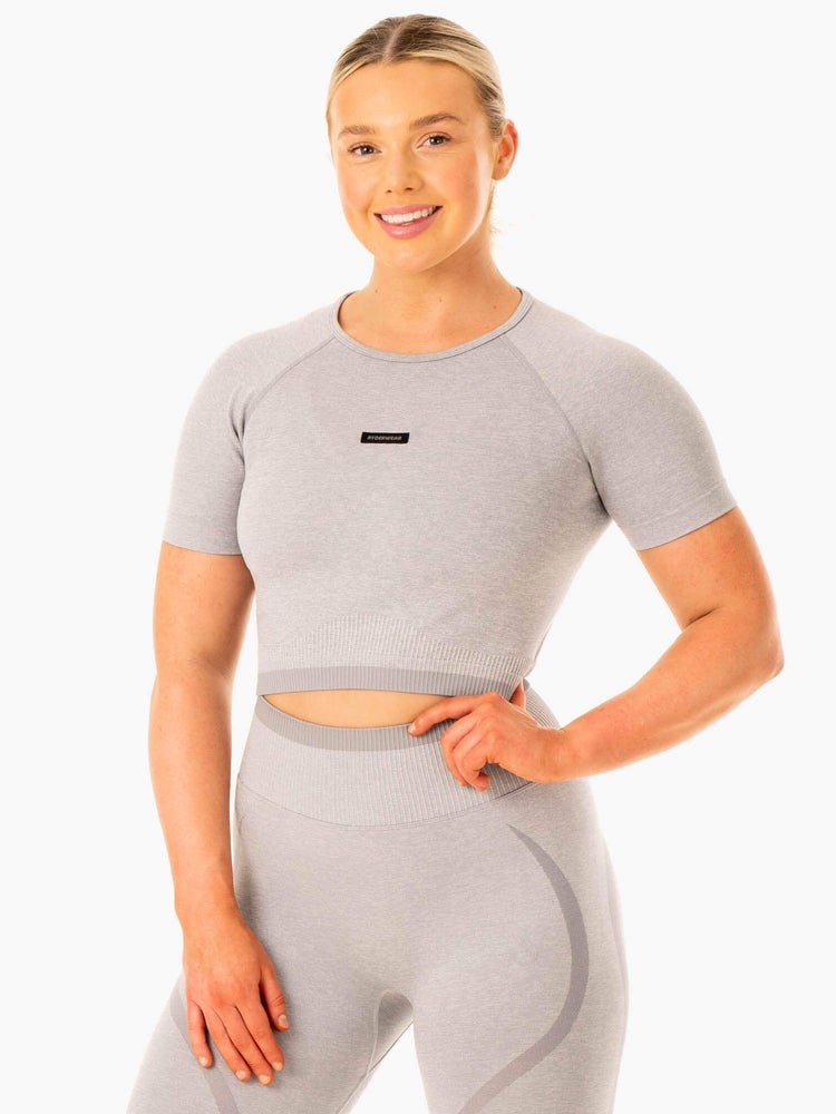 Ryderwear Excel Seamless T-Shirt Šedé | QNSB-75093