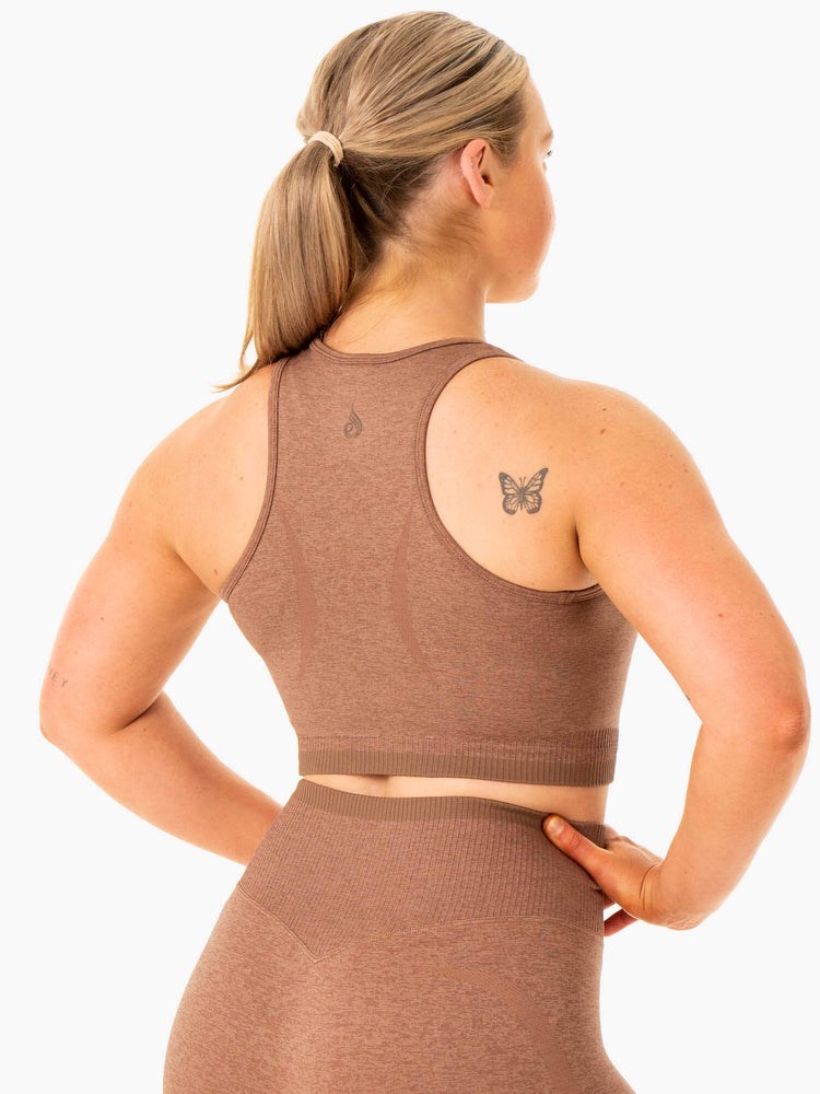 Ryderwear Excel Seamless Tank Mocha Marl | NLSY-90867