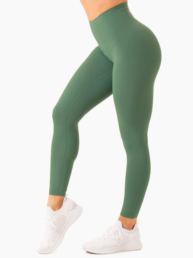 Ryderwear Extend Compression Leggings Tmavě Zelene | RZFS-68042