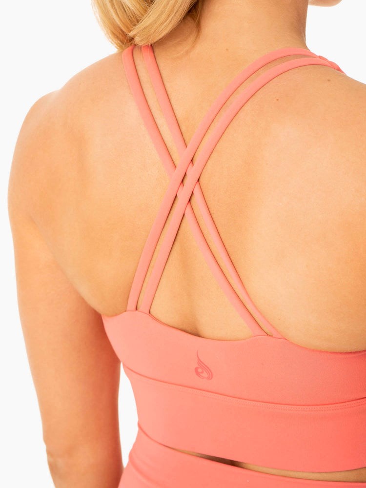 Ryderwear Flow Square Neck Sports Bra Růžové Růžové | RLMZ-49103