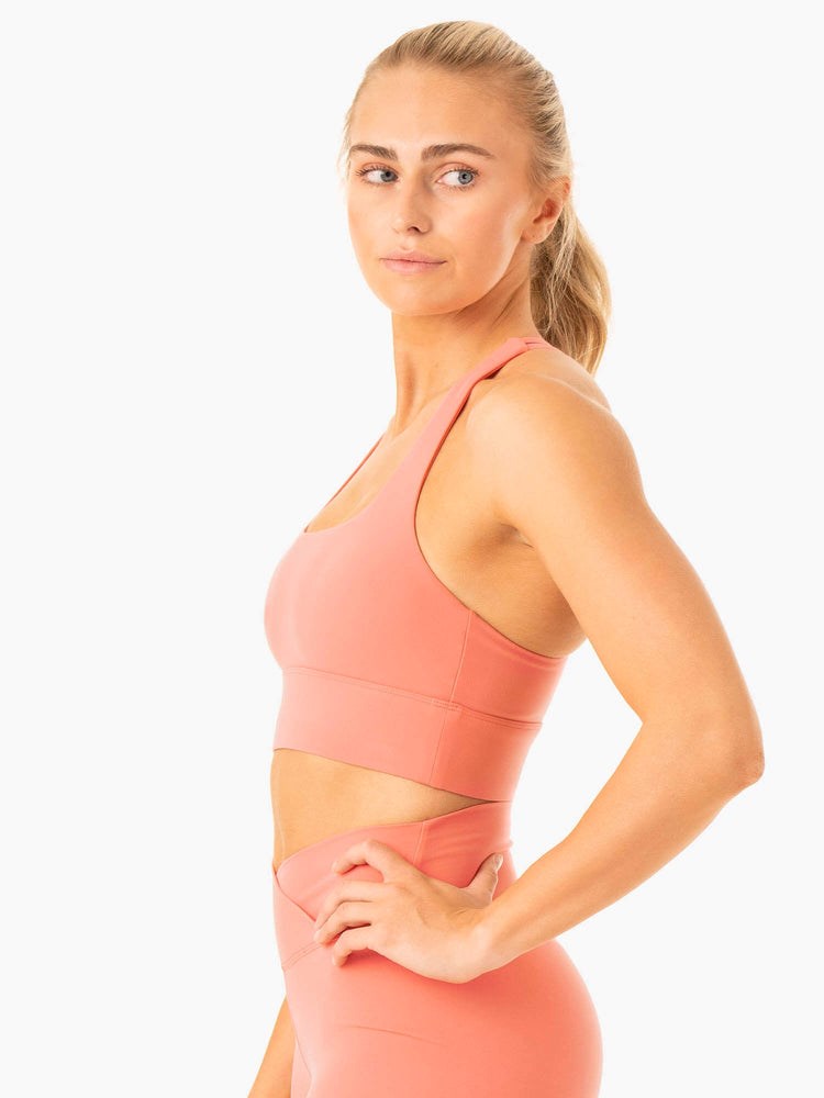 Ryderwear Flow Square Neck Sports Bra Růžové Růžové | RLMZ-49103