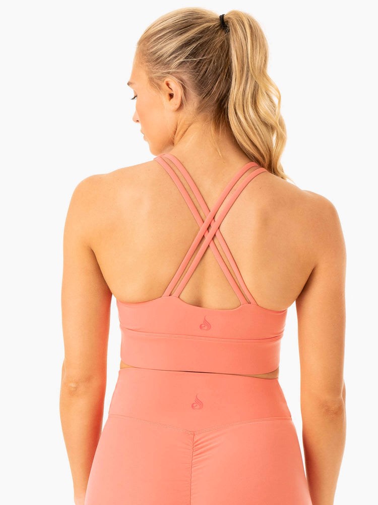 Ryderwear Flow Square Neck Sports Bra Růžové Růžové | RLMZ-49103