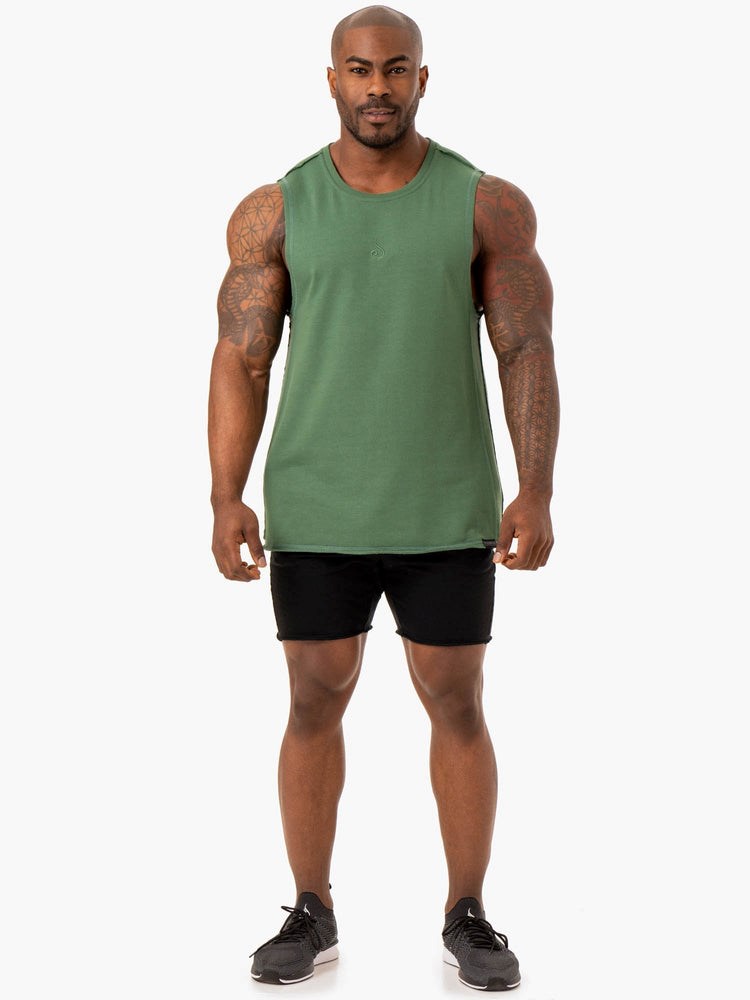 Ryderwear Force Fleece Tank Zelene | EZBG-20687