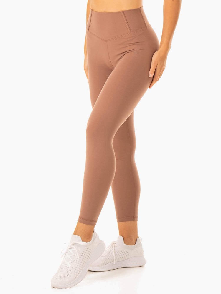 Ryderwear Form Scrunch Bum Leggings Mocha | ZMLN-96843