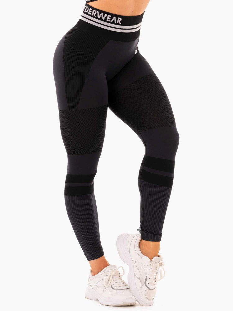 Ryderwear Freestyle Seamless High Waisted Leggings Černé | XZYM-36409