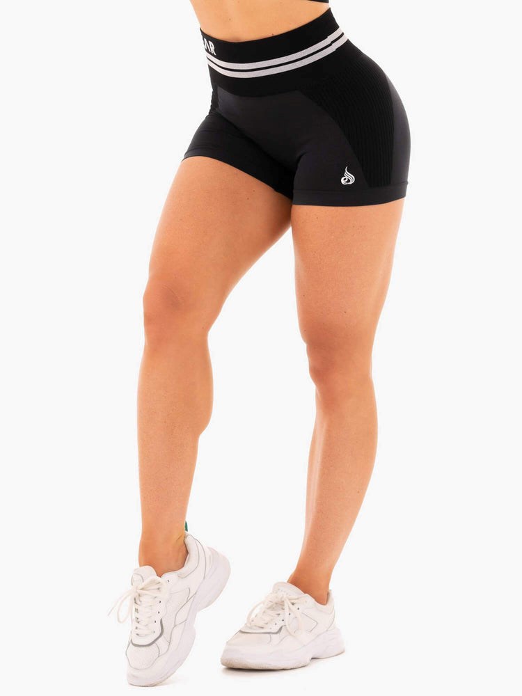 Ryderwear Freestyle Seamless High Waisted Shorts Černé | ZFGI-48732