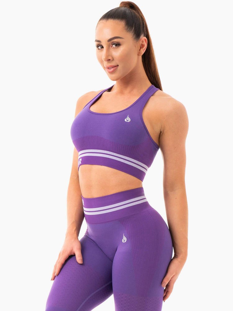 Ryderwear Freestyle Seamless Longline Sports Bra Fialové | MVBJ-42730