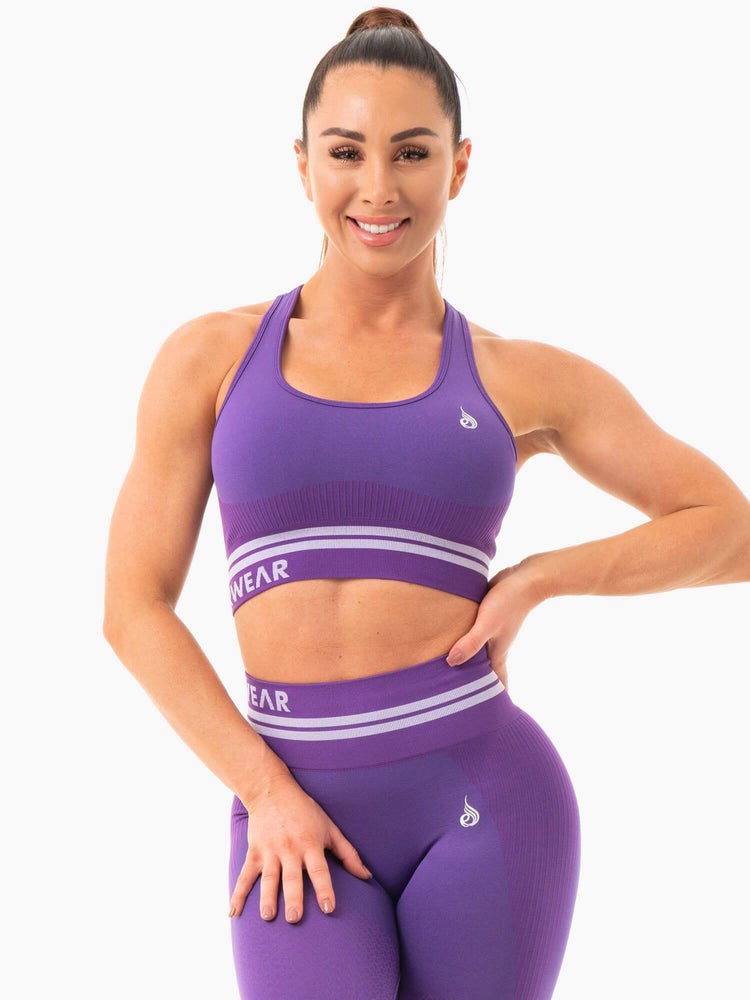 Ryderwear Freestyle Seamless Longline Sports Bra Fialové | MVBJ-42730