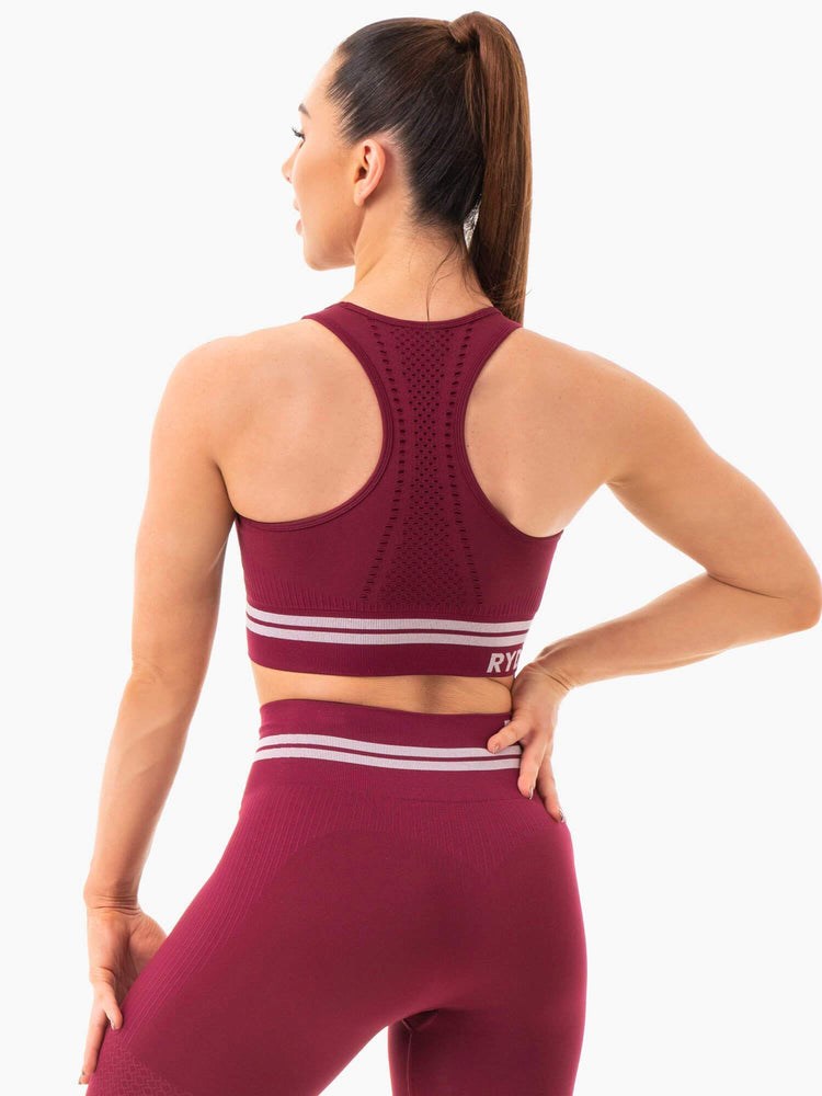 Ryderwear Freestyle Seamless Longline Sports Bra Vínové | XMYI-63502