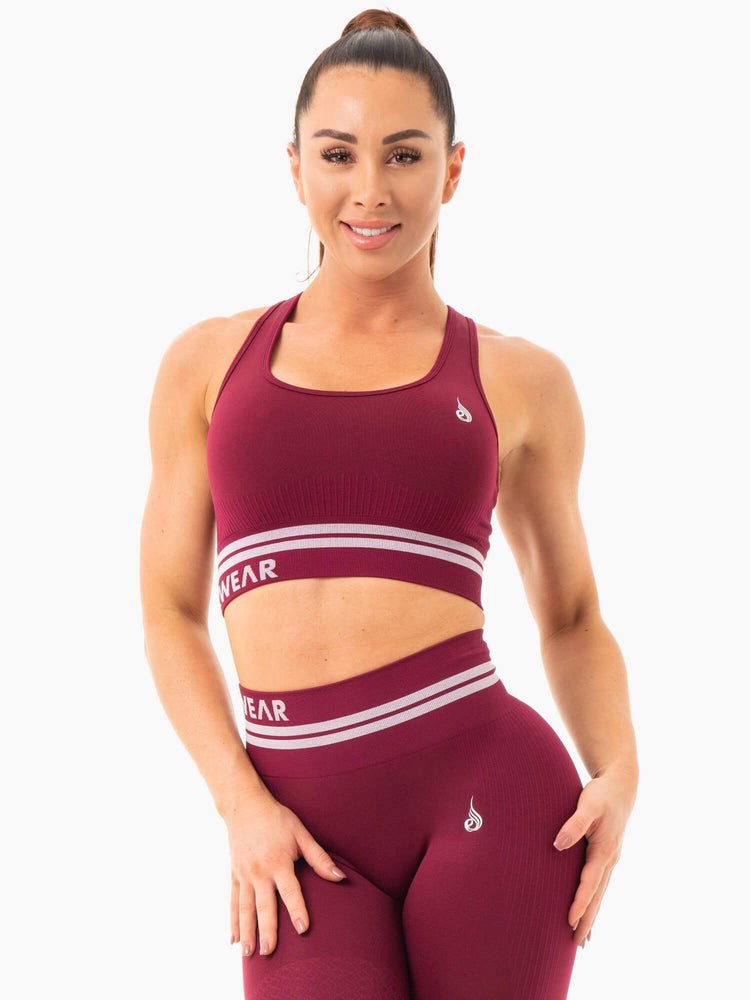 Ryderwear Freestyle Seamless Longline Sports Bra Vínové | XMYI-63502