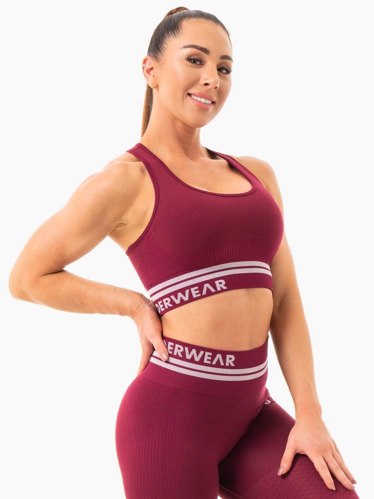 Ryderwear Freestyle Seamless Longline Sports Bra Vínové | XMYI-63502