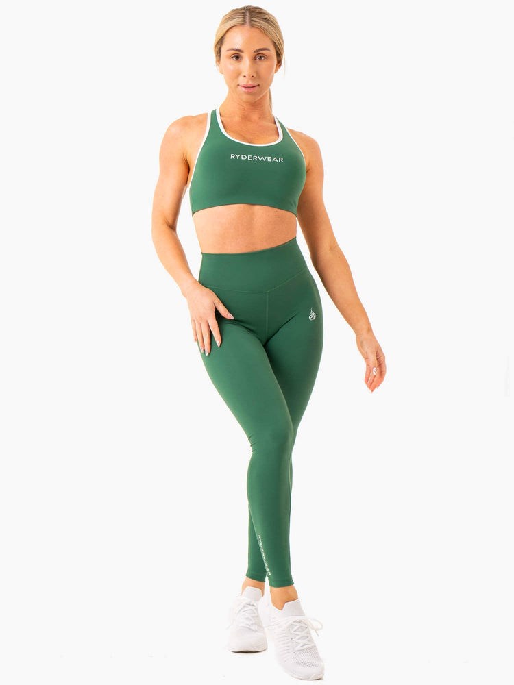 Ryderwear Frequency High Waisted Leggings Emerald | XGVE-69372